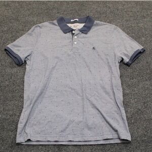 Original Penguin Men's Slim Fit Polo Shirt Blue Geometric Print Size M